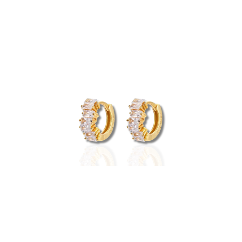 Earrings Jewelry Set with Sparkling Zirconia Hoops