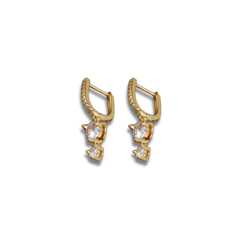 Earrings Jewelry Set with Sparkling Zirconia Hoops