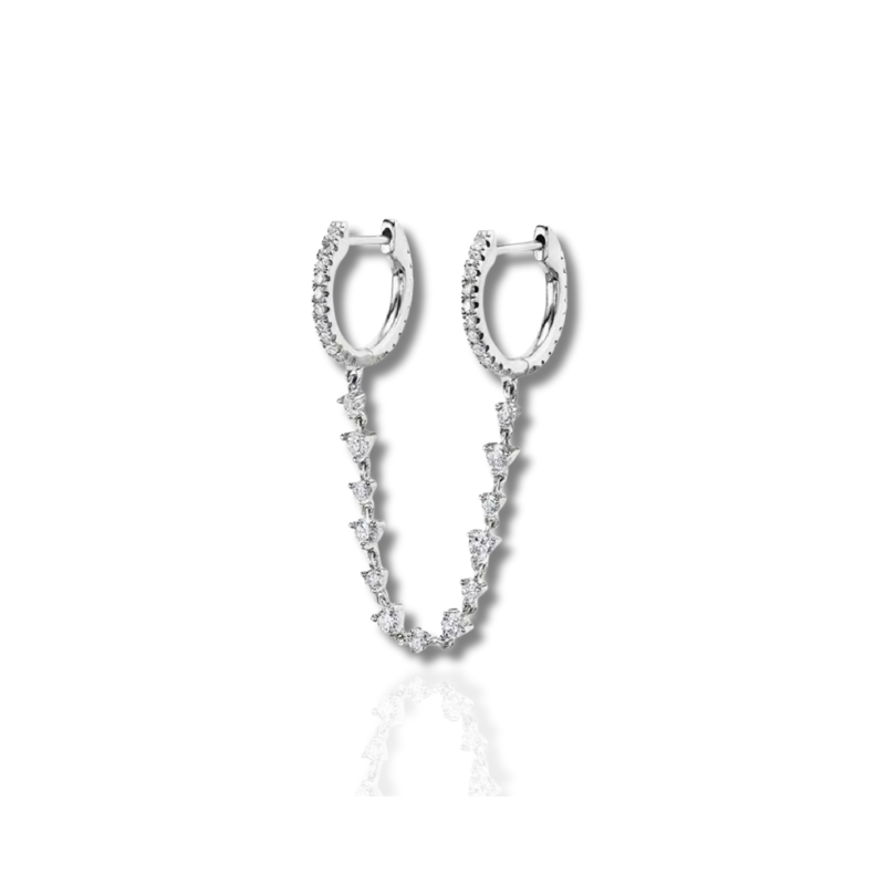 Earrings Jewelry Set with Sparkling Zirconia Hoops