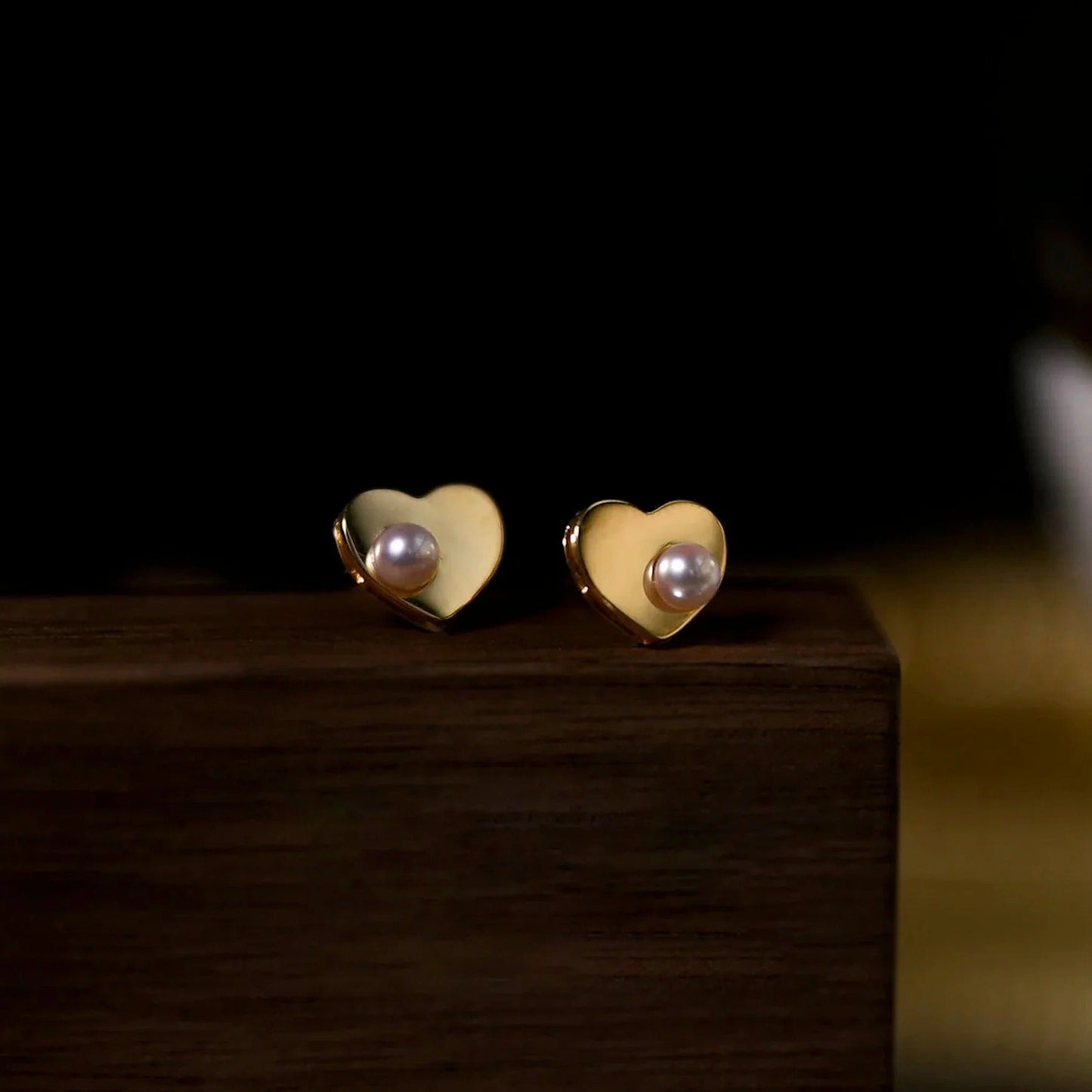 French Mirror Pearl Stud Earrings