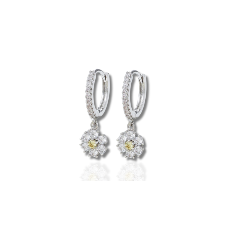 Earrings Jewelry Set with Sparkling Zirconia Hoops