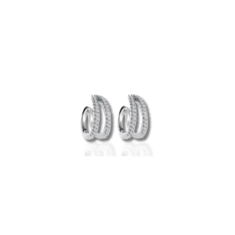Earrings Jewelry Set with Sparkling Zirconia Hoops