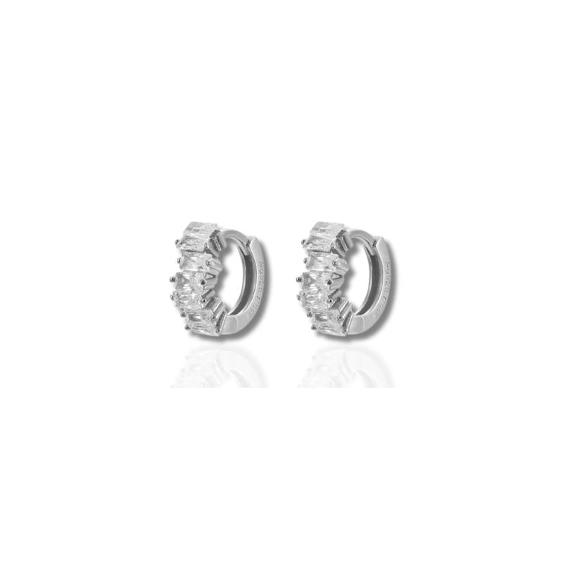 Earrings Jewelry Set with Sparkling Zirconia Hoops