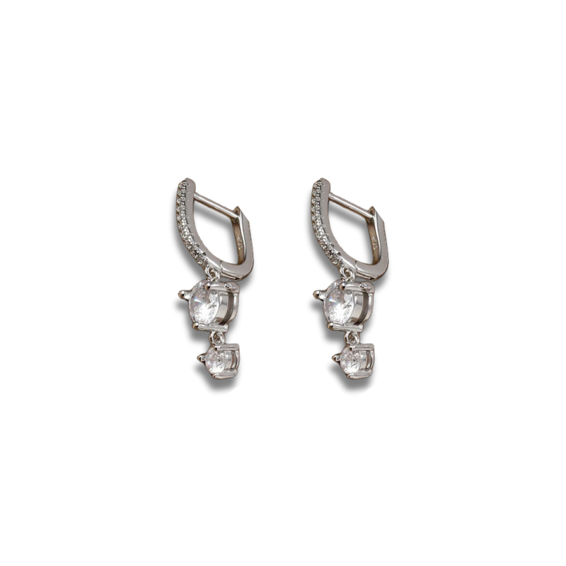 Earrings Jewelry Set with Sparkling Zirconia Hoops