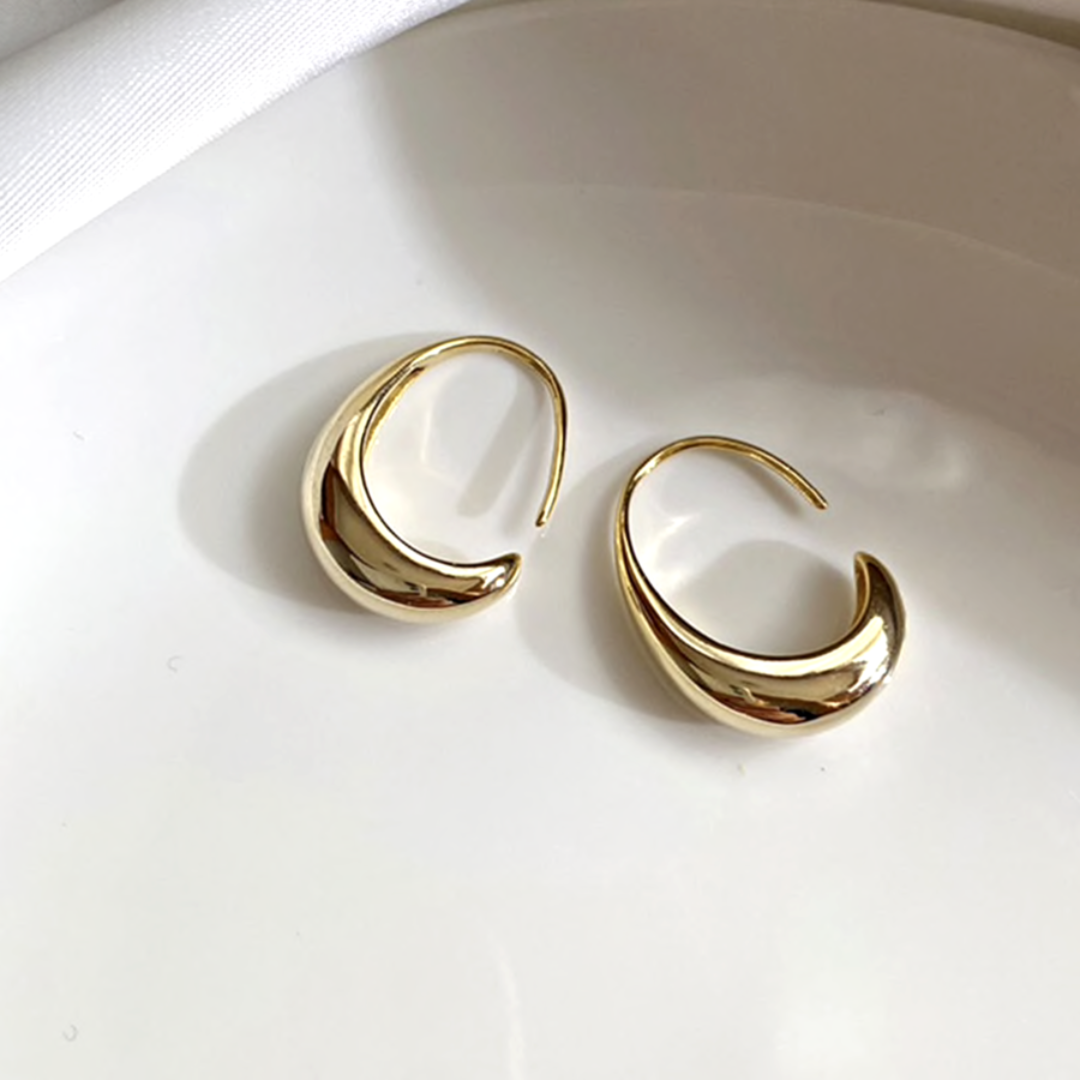 Luxury Gold and Silver Half-Hoop Earrings