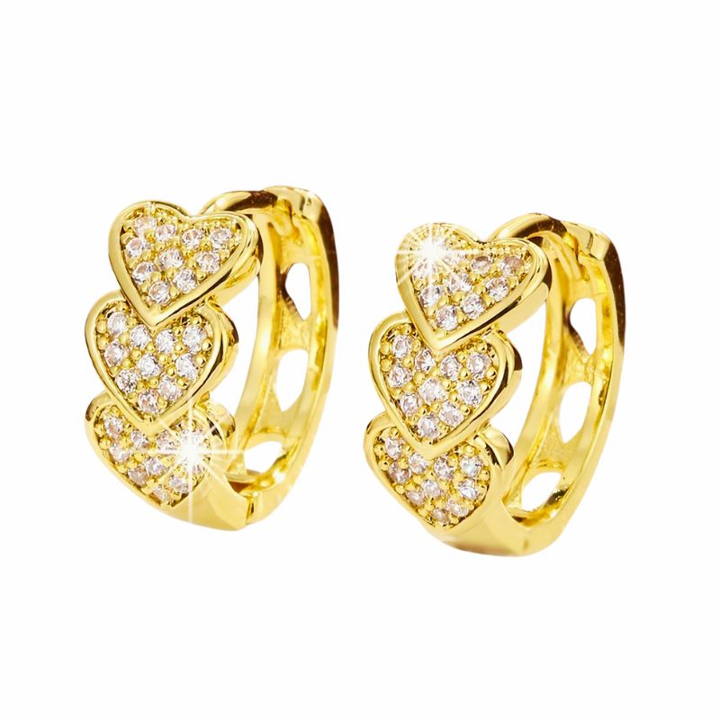 Dazzling Heart Hoop Earrings
