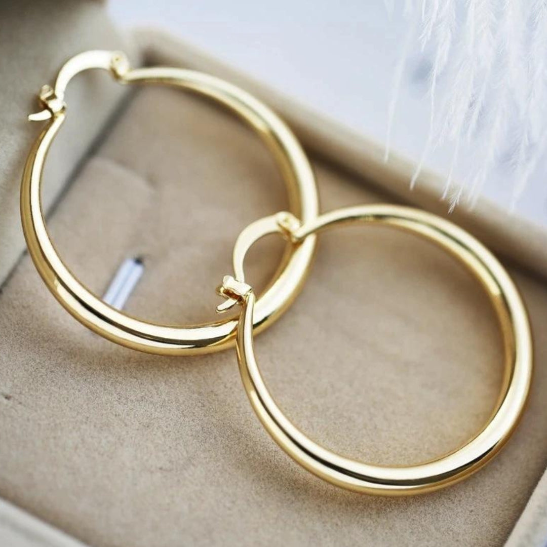 Large Gold Hoop Earrings with Timeless Style