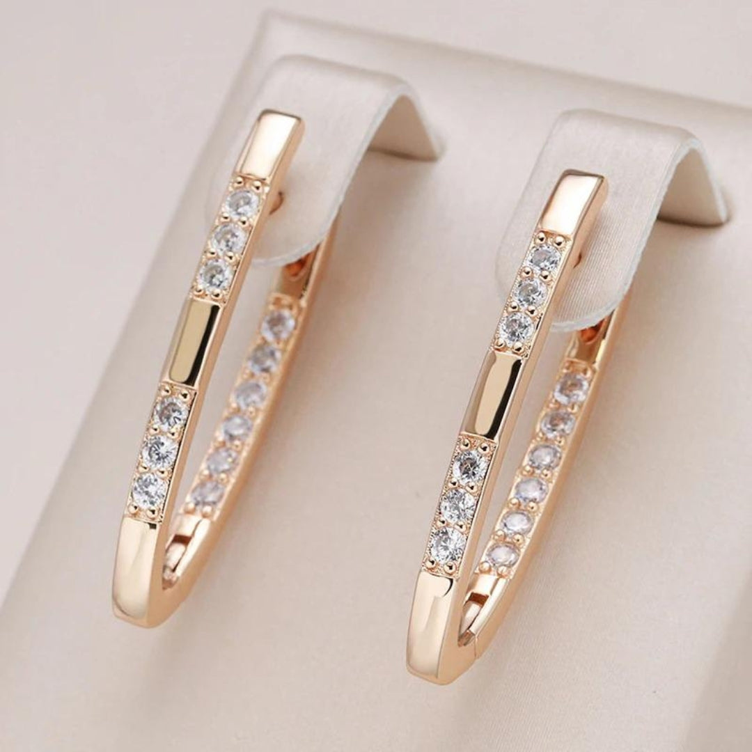 Gold Zirconia Elegance Earrings