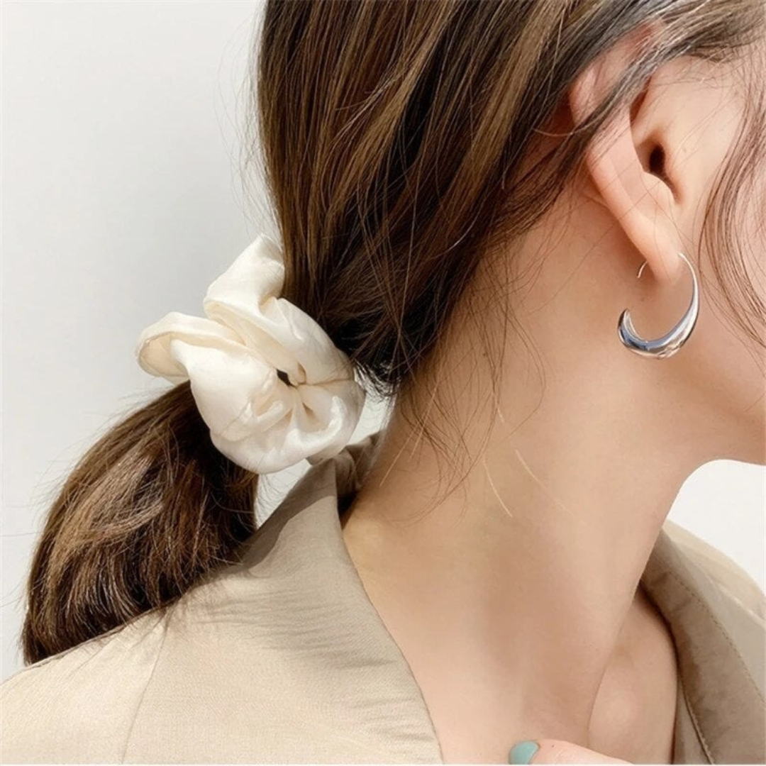 Luxury Gold and Silver Half-Hoop Earrings