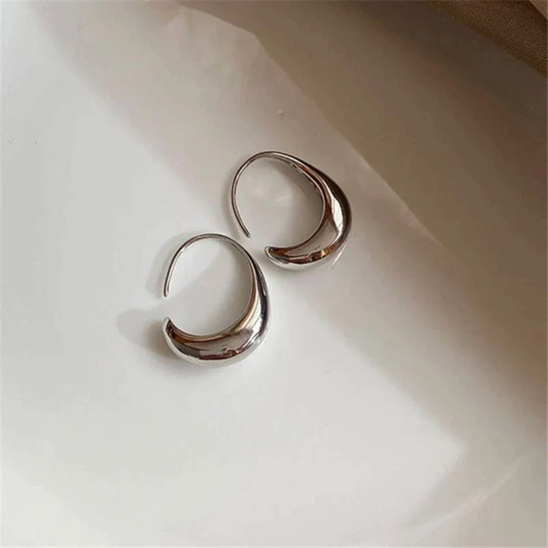 Luxury Gold and Silver Half-Hoop Earrings