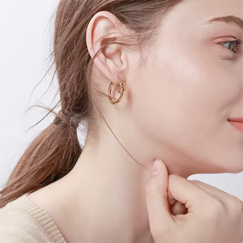 Elegant Knot Hoop Earrings Stylish and Modern