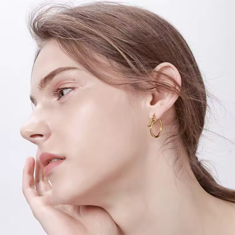 Elegant Knot Hoop Earrings Stylish and Modern