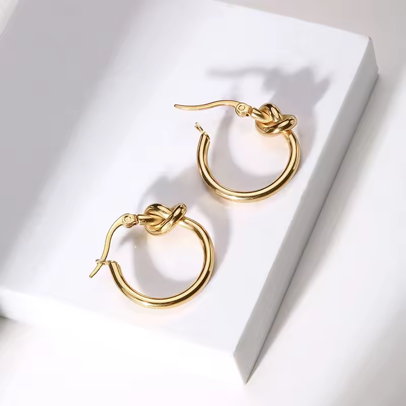 Elegant Knot Hoop Earrings Stylish and Modern