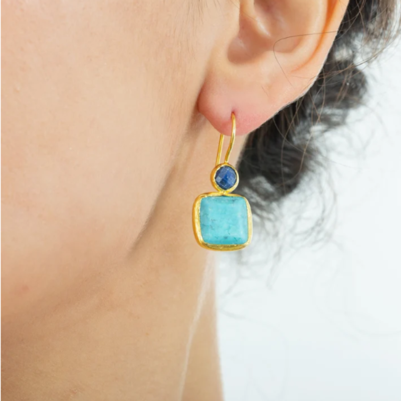 Turquoise Vintage-Inspired Elegance Drop Earrings