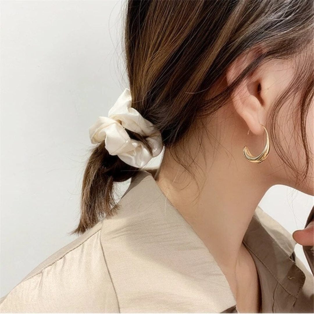 Luxury Gold and Silver Half-Hoop Earrings