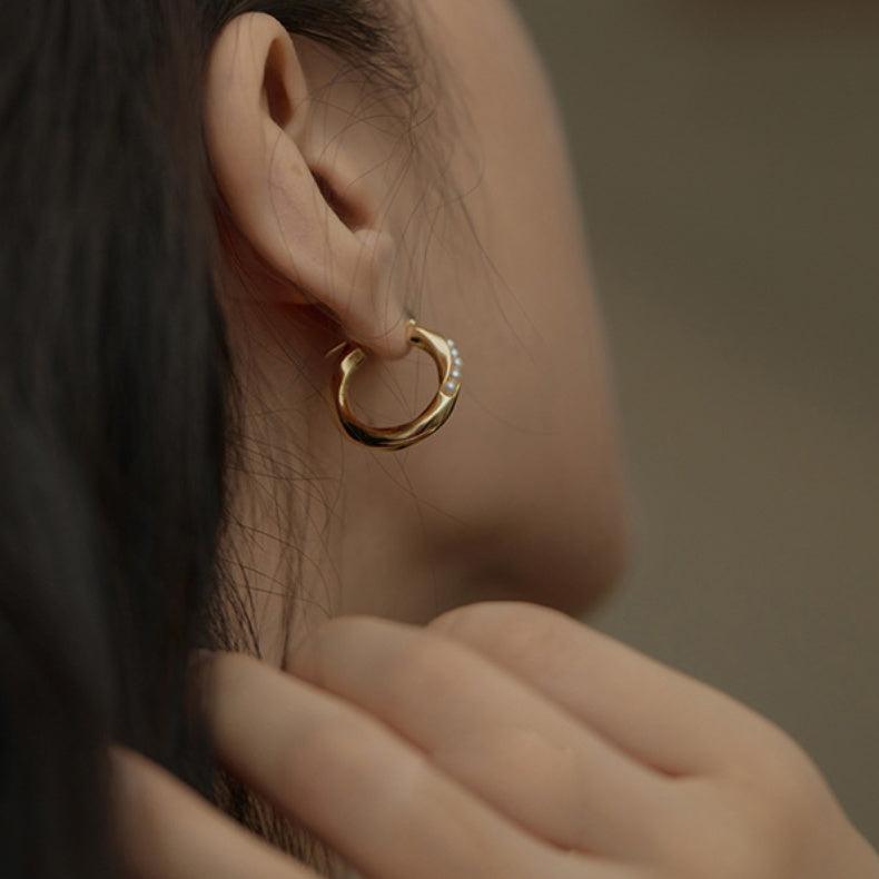 Pearl Hoop Earrings