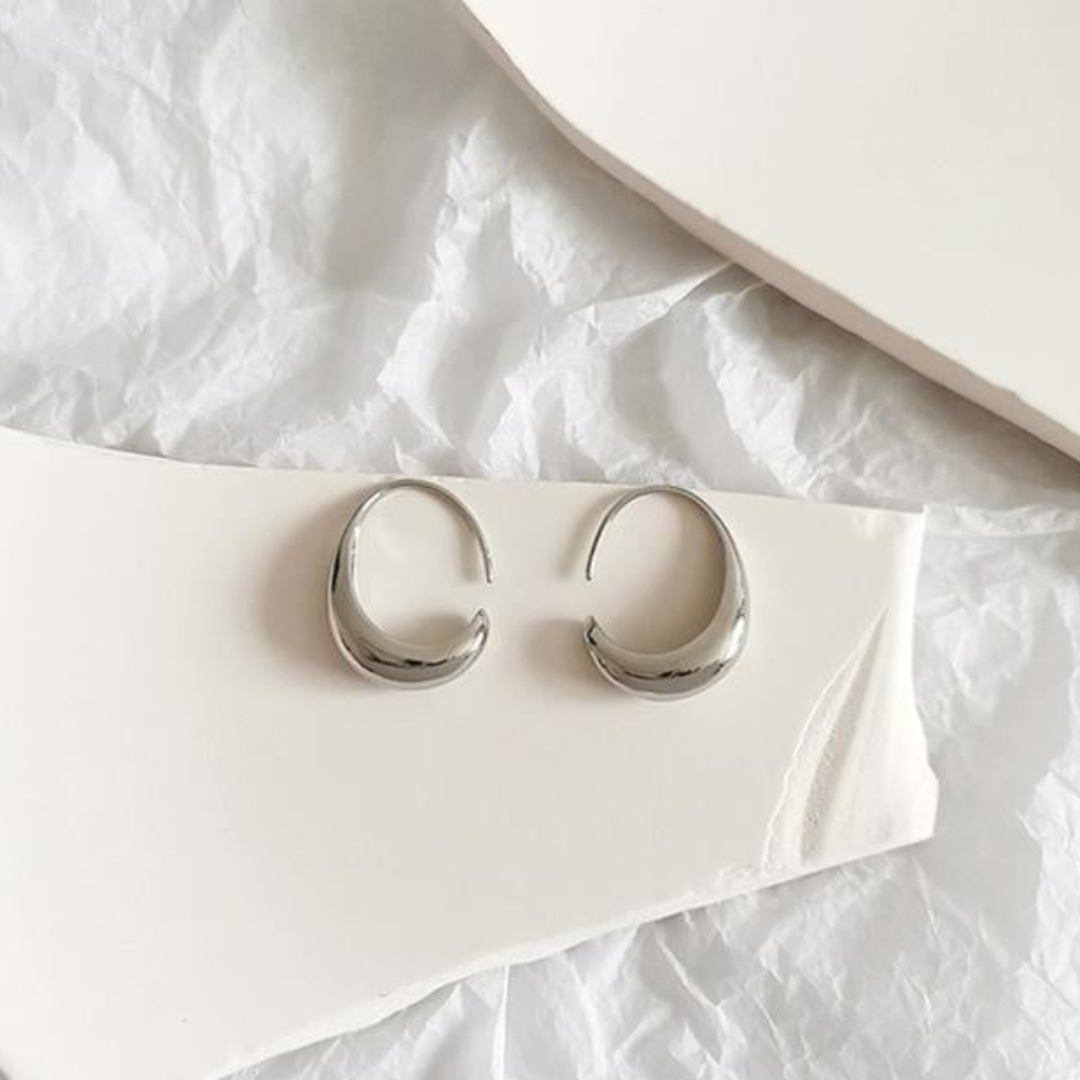 Luxury Gold and Silver Half-Hoop Earrings