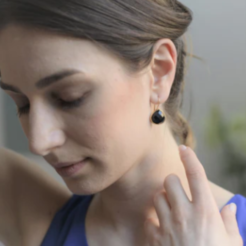 Black Onyx Drop Earrings