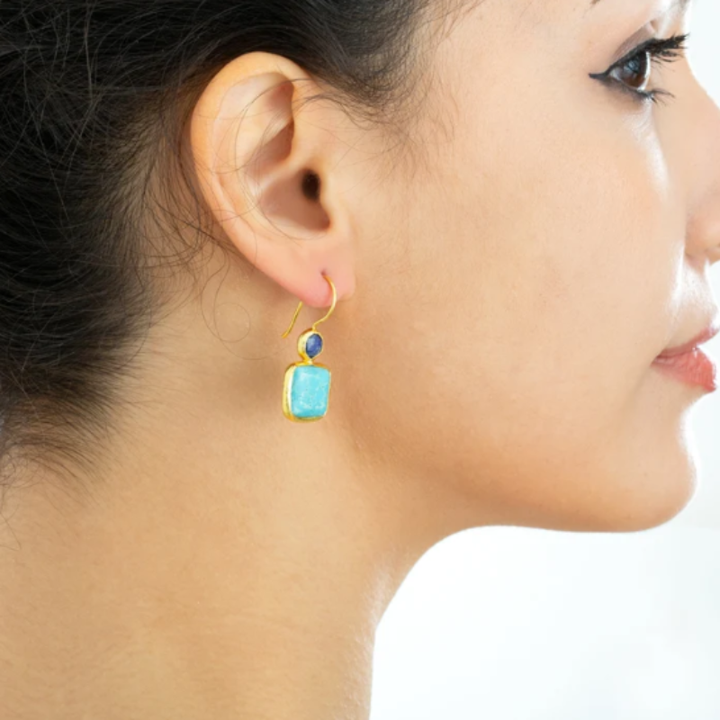Turquoise Vintage-Inspired Elegance Drop Earrings