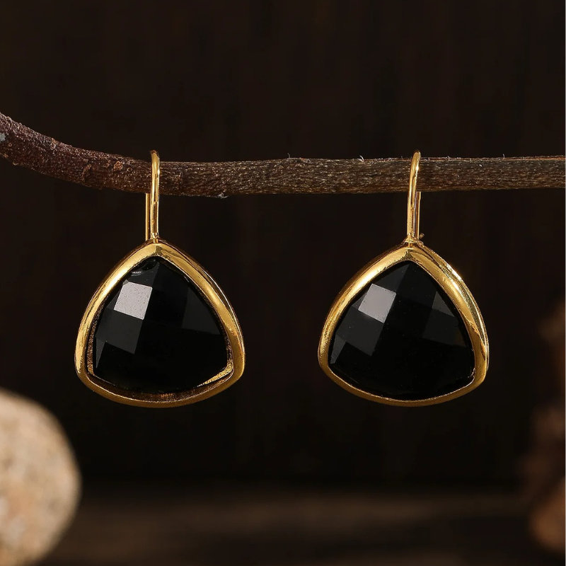 Black Onyx Drop Earrings