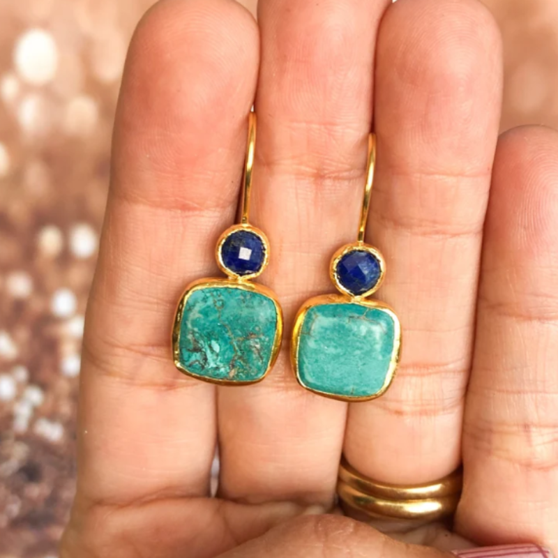 Turquoise Vintage-Inspired Elegance Drop Earrings