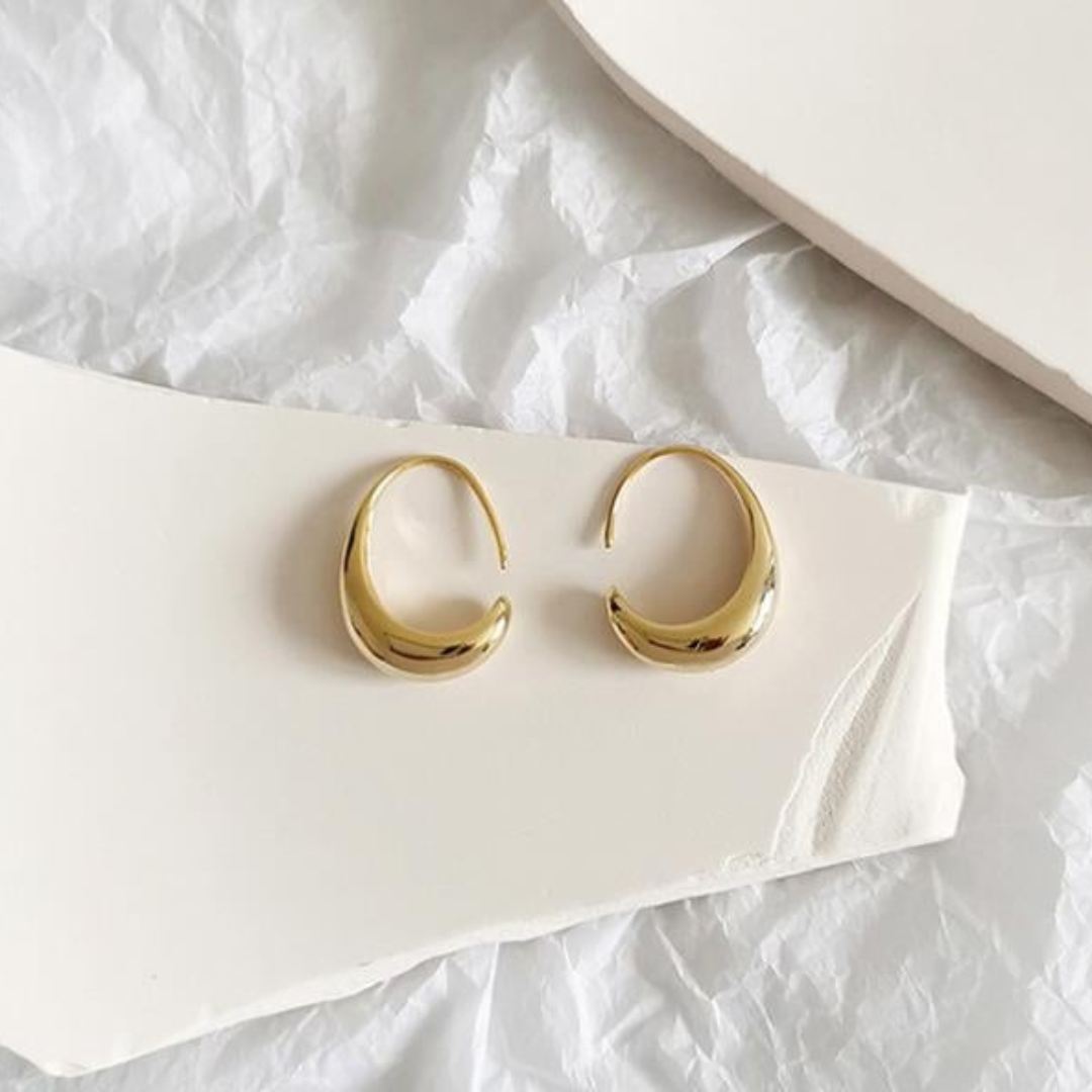 Luxury Gold and Silver Half-Hoop Earrings