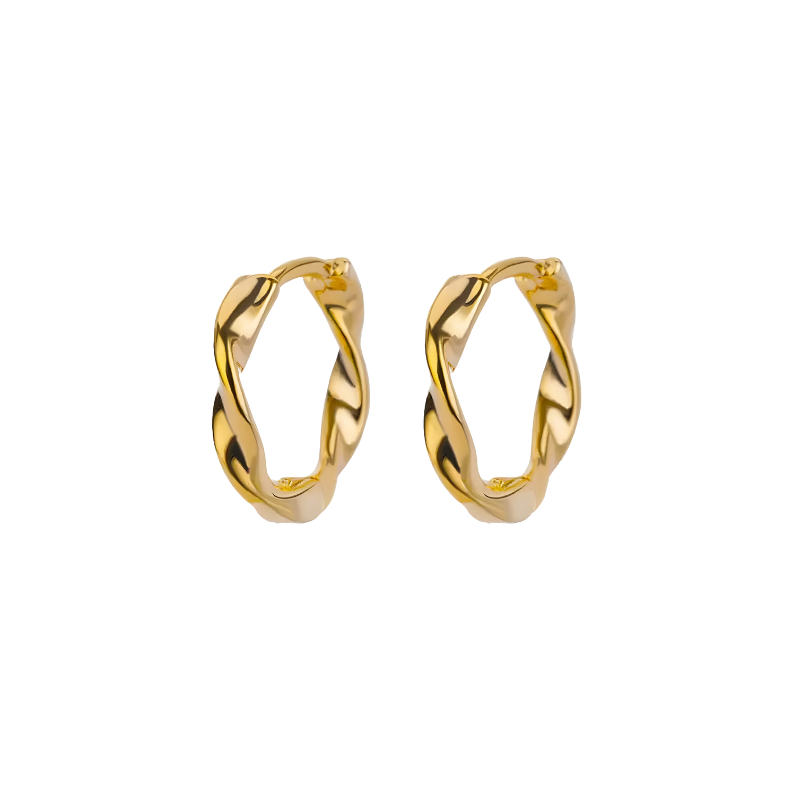 Twisted Hoop Earrings in 18k Gold Plated