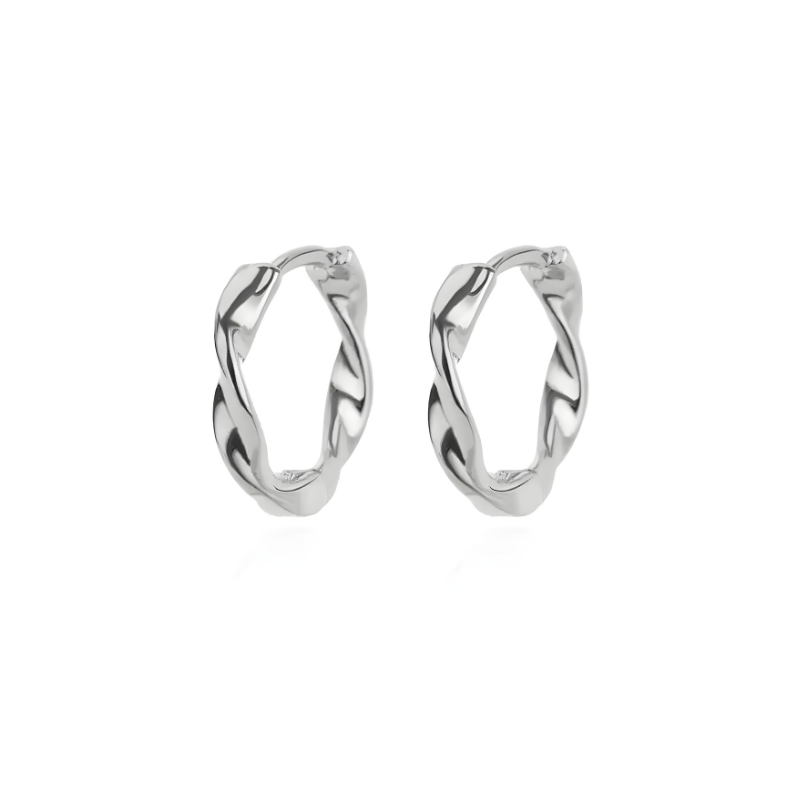 Twisted Hoop Earrings in 18k Gold Plated