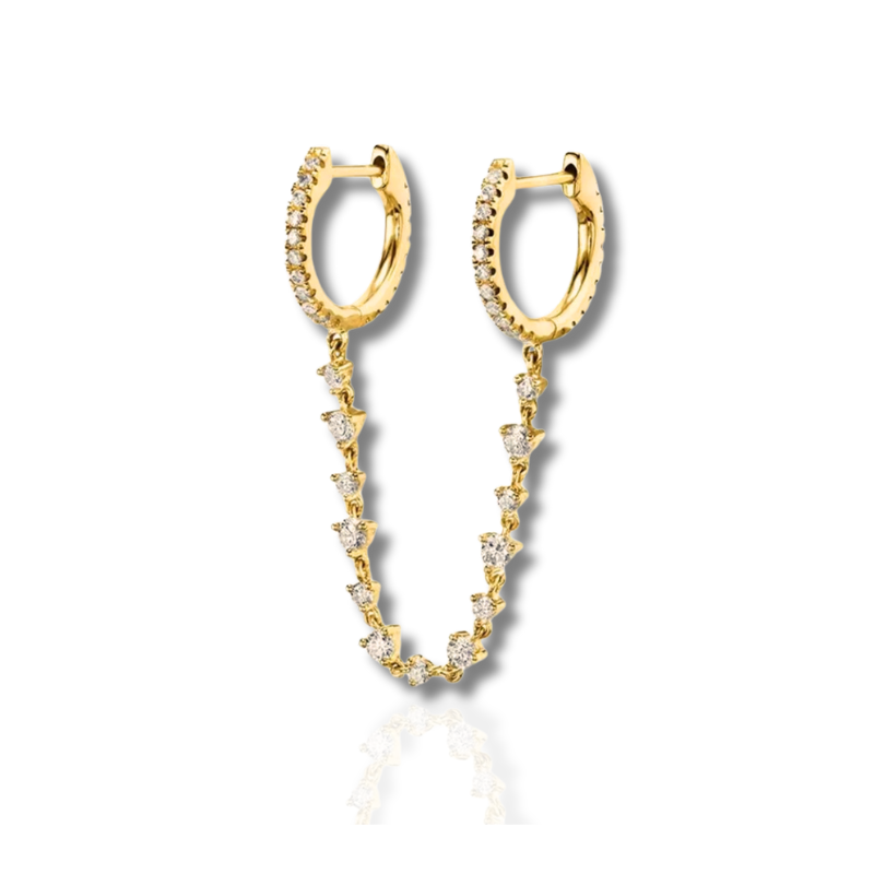 Earrings Jewelry Set with Sparkling Zirconia Hoops