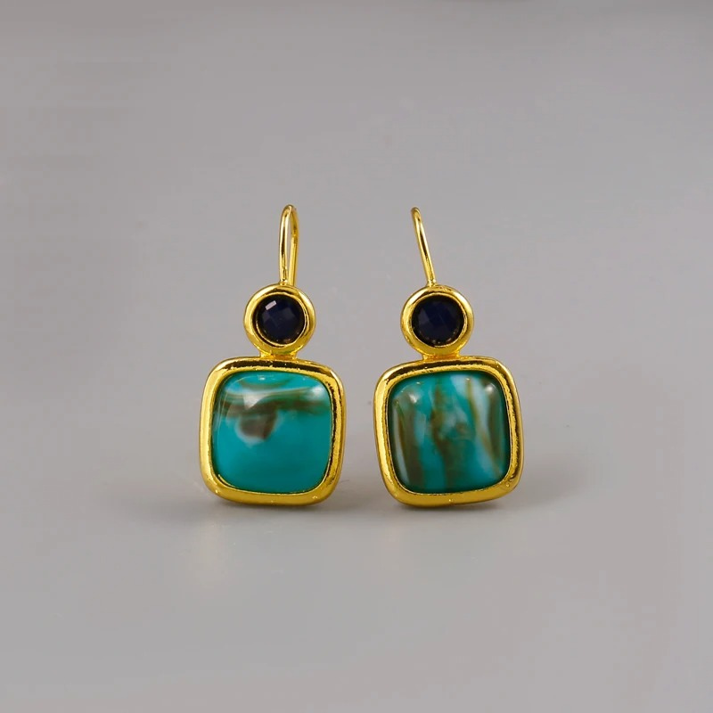 Turquoise Vintage-Inspired Elegance Drop Earrings