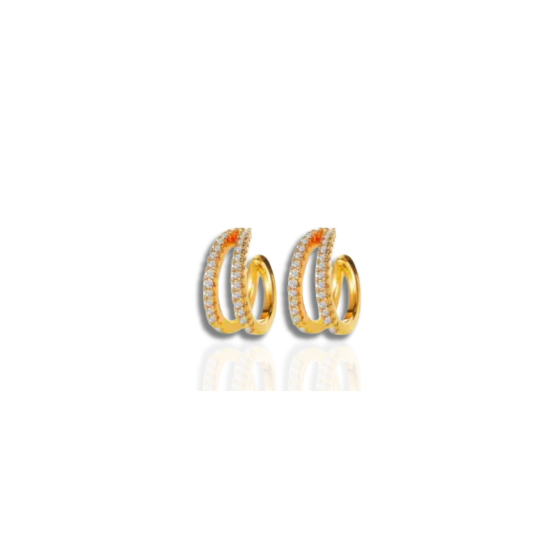 Earrings Jewelry Set with Sparkling Zirconia Hoops