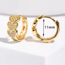 Dazzling Heart Hoop Earrings