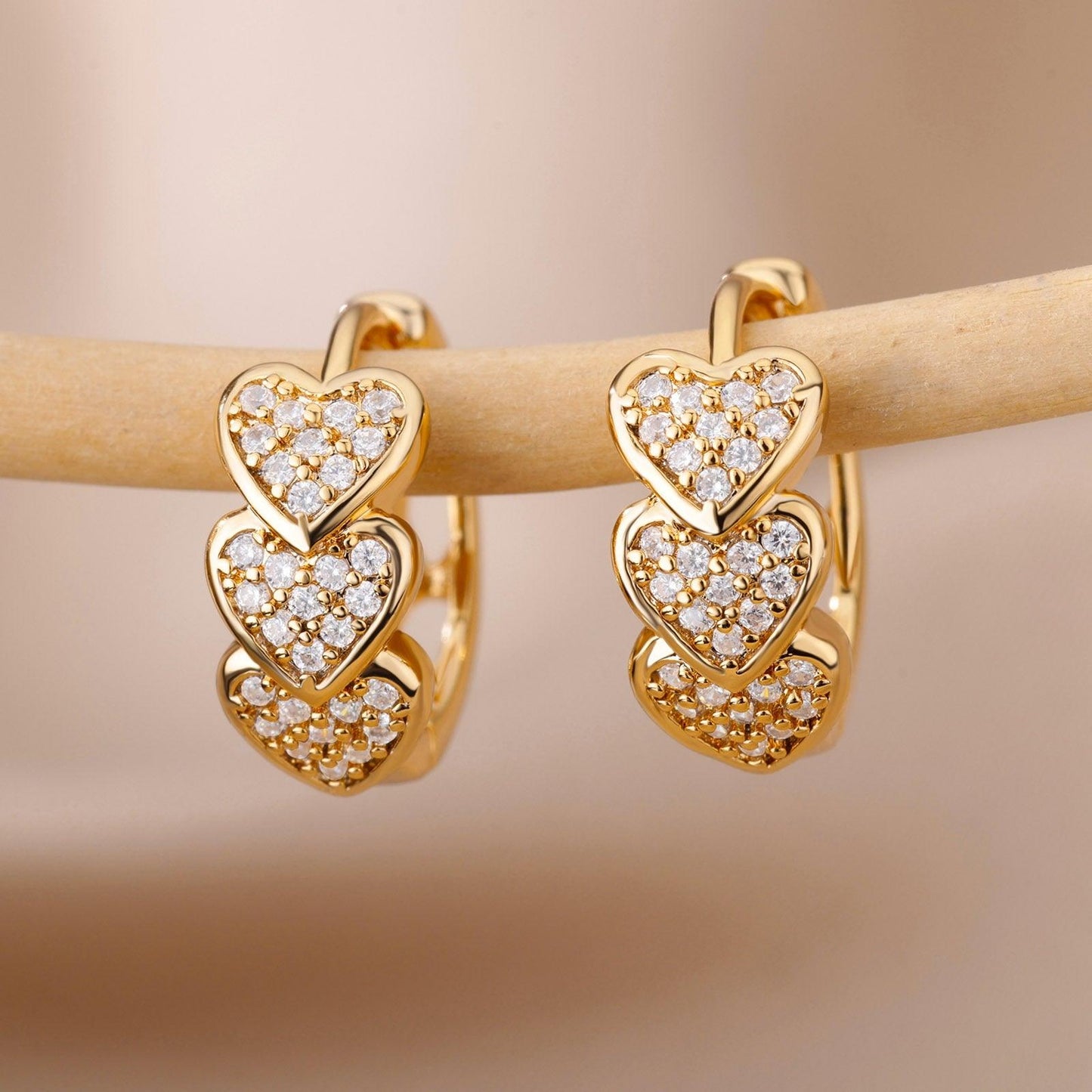 Dazzling Heart Hoop Earrings