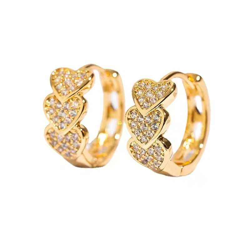 Dazzling Heart Hoop Earrings