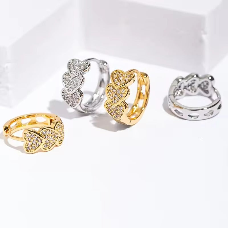 Dazzling Heart Hoop Earrings