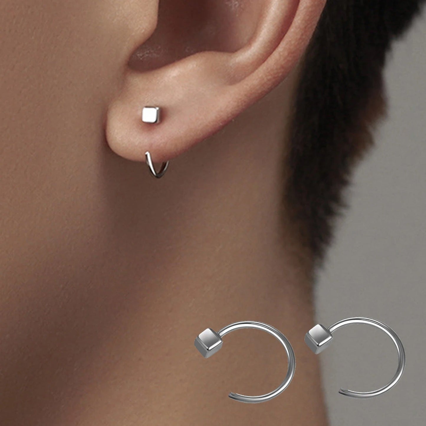 Stylish Geometric U-Shaped Stud Earrings
