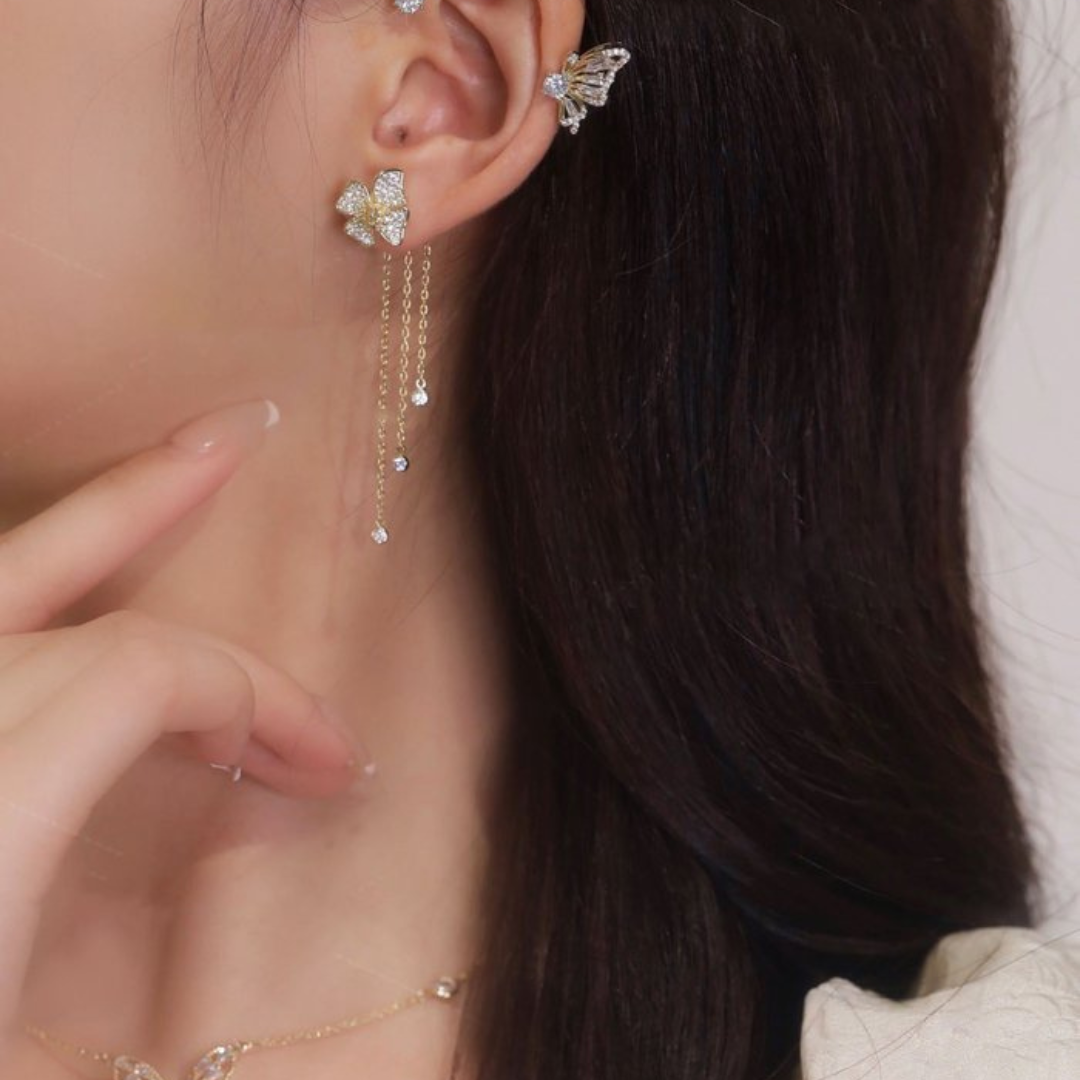 Silver Butterfly Earrings
