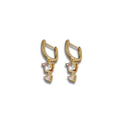 Earrings Jewelry Set with Sparkling Zirconia Hoops