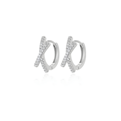 Sparkling Cross Earrings in 18k Gold Plated