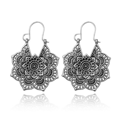 Lotus Mandala Earrings in Gold