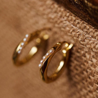 Pearl Hoop Earrings