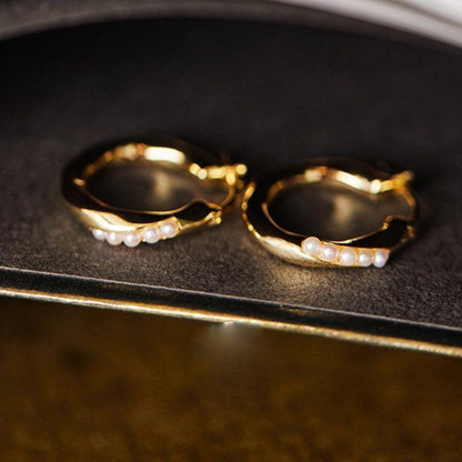 Pearl Hoop Earrings