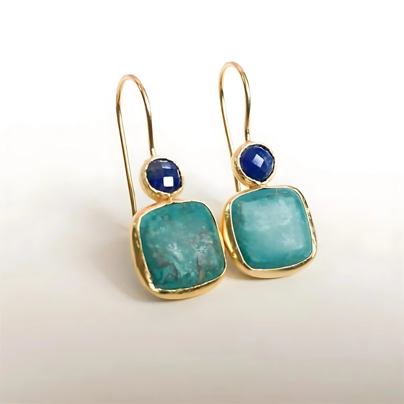 Turquoise Vintage-Inspired Elegance Drop Earrings
