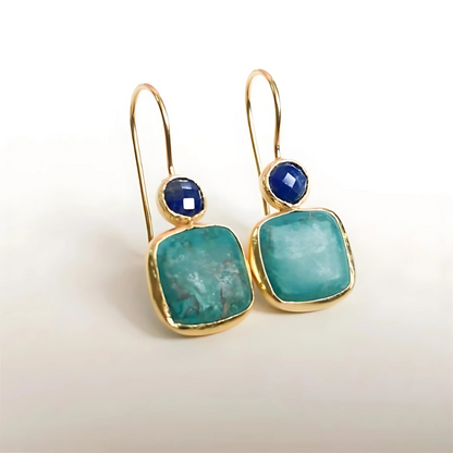 Turquoise Vintage-Inspired Elegance Drop Earrings