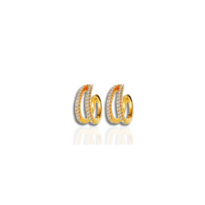 Earrings Jewelry Set with Sparkling Zirconia Hoops