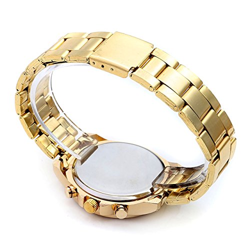 Top Plaza Unisex Fashion Women's Men's Crystal Accented Analog Alloy ...